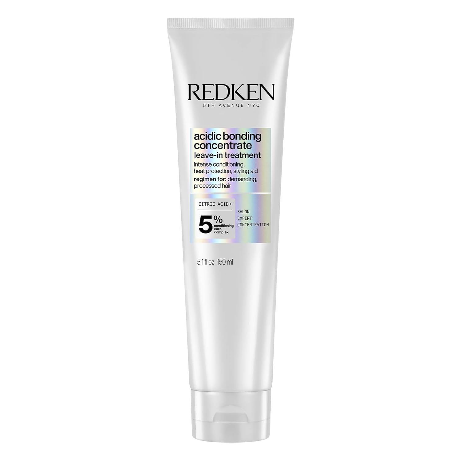 REDKEN- Tratamiento sin enjuague Acidic Bonding Concentrate |Tratamiento reparador para cabello dañado con protección térmica | Proporciona máxima reparación y acondicionamiento intenso | Bonding Complex y ácido cítrico | 150ml