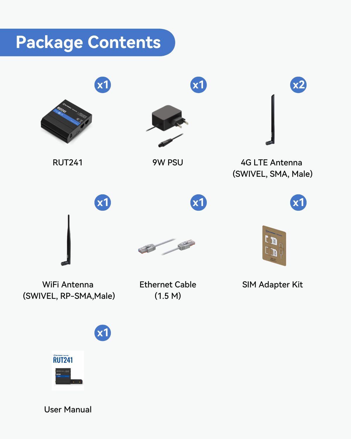 Teltonika RUT241098000 (versión de EE. UU.) Enrutador celular industrial 4G LTE, enrutador Wi-Fi 4G LTE, conmutación por error automática, VPN avanzada, certificado por Verizon/AT&T/T-Mobile