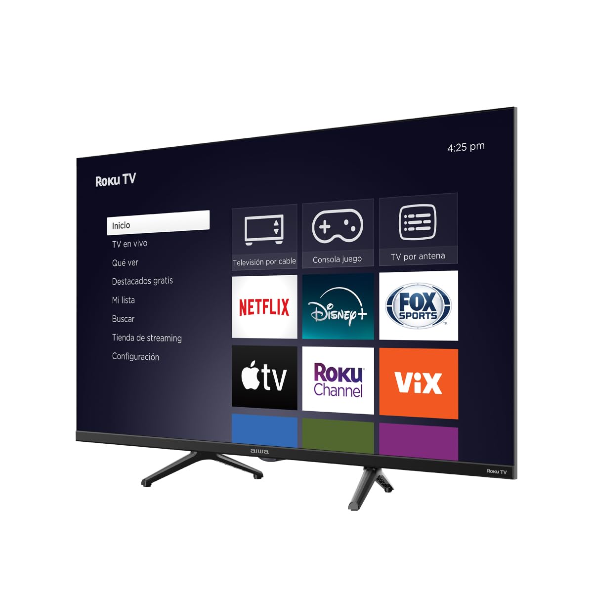 AIWA Televisión Pantalla 32 Pulgadas Roku TV HD Negro, Mod. AW32B4SMRK