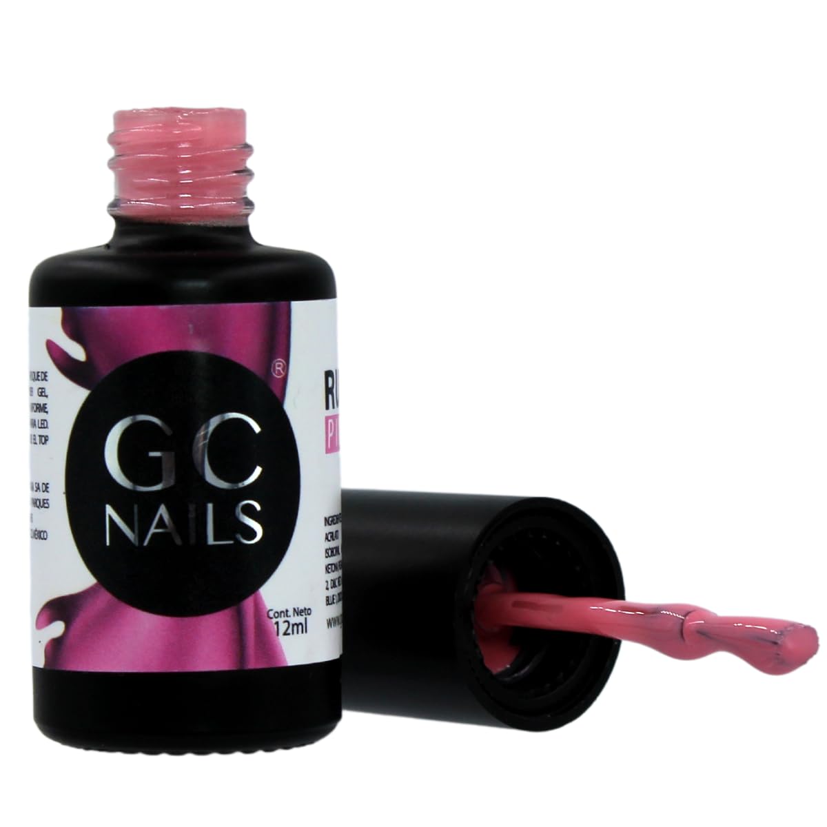 Gc Nails Gel Nails Set de Esmaltes para Aplicación Completa Base Top Gel Bond 1 Deshidratador Bond 2 Adherente y 3 Rubbers Transparente Rosa y Rojo para Uñas Acrílicas o Gelish