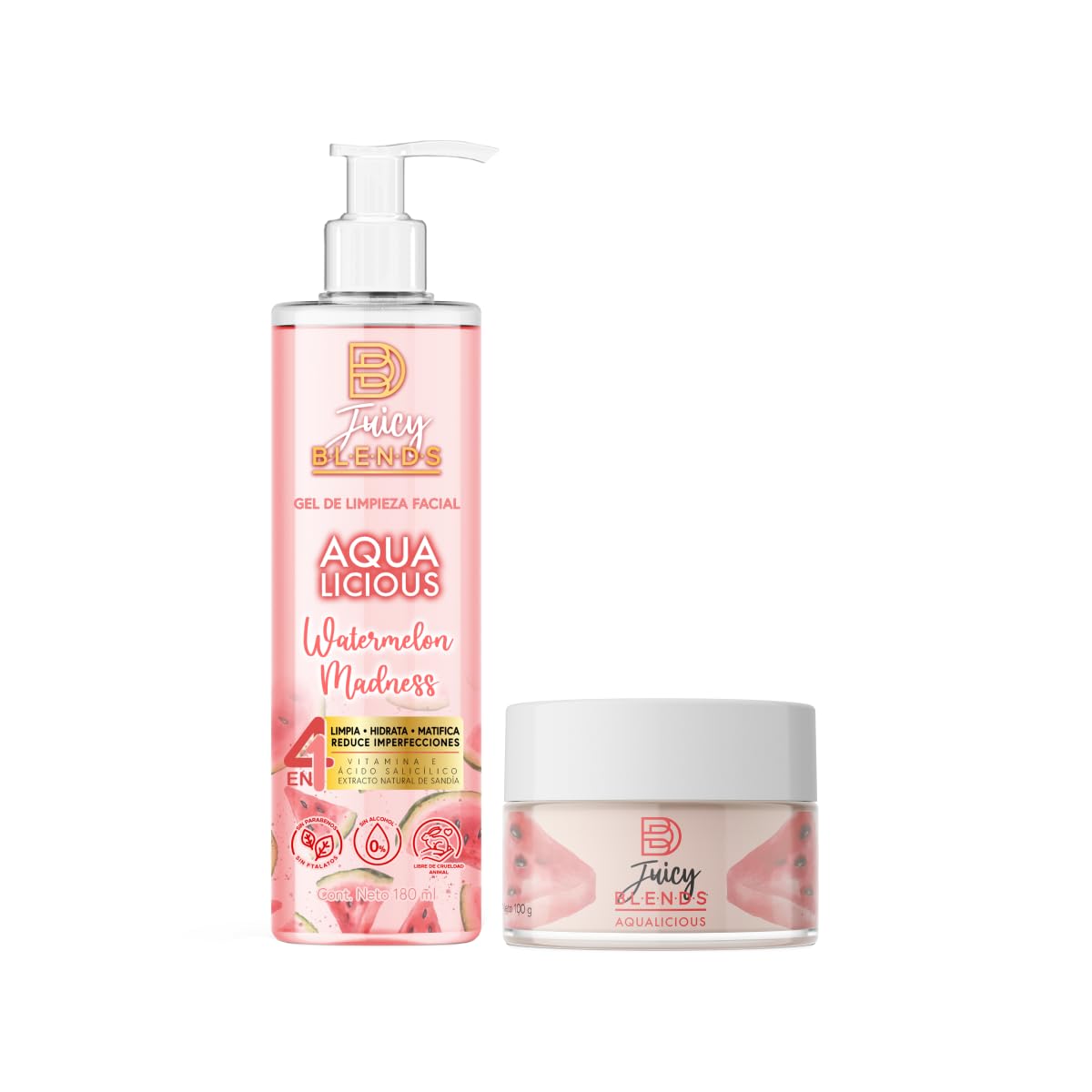Kit Blends Juicy Detox Watermelon Madness Cuidado Facial - Gel de Limpieza + Gel Hidratante
