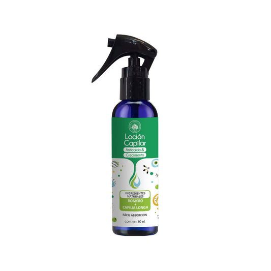 Loción Capilar Antícaída, Estimula el Crecimiento & Promueve la salud Capilar. Tónico con Aceites Esenciales de Romero, Lavanda y Tea Tree. 60 ml. Árbora…