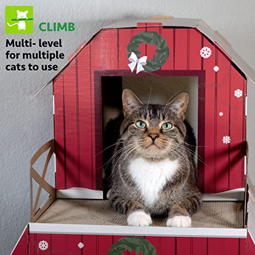 Kitty City Barn - Casa para rascar de Doble Piso, rascador para Gatos