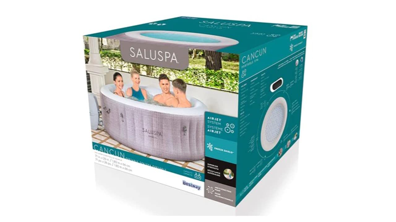Saluspa Spa Jacuzzi 2-4 adultos mod Cancún 1.80x.66cm caja Bestway