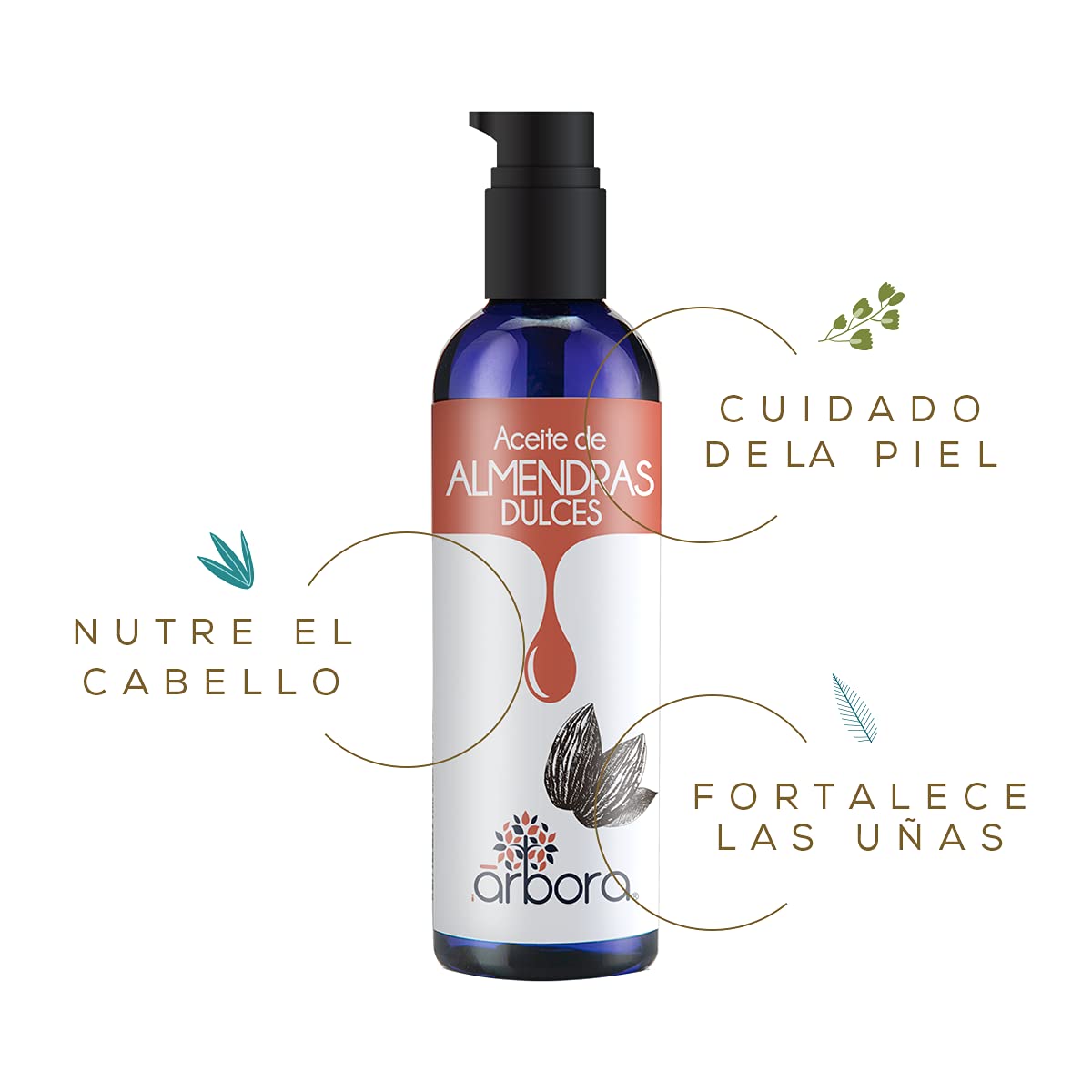 Kit Hidratación y Tonificación: Aceite de ALMENDRAS + Tónico Facial TEA TREE - Ideal para piel grasa. Refresca, calma e hidrata la piel. SIN Parabenos, Siliconas, Colorantes, Alcohol ni Fragancia Artificial. 90 ml. / 125 ml. Árbora