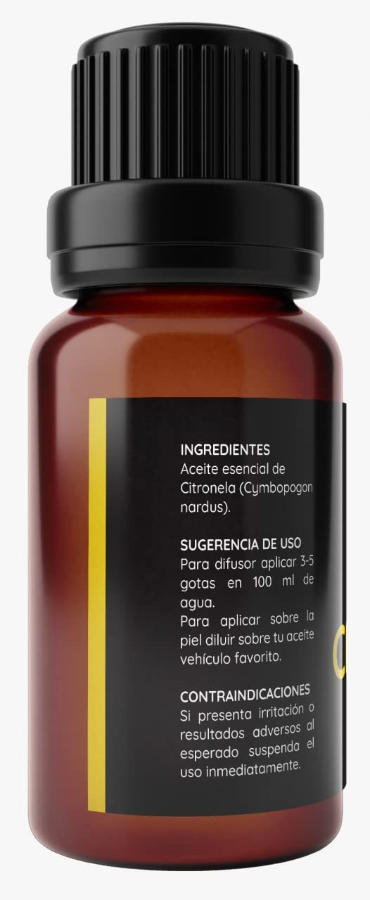 Aceite Esencial Cymbopogon Nardus Premium 15 ML Repelente de Insectos y Aromaterapia