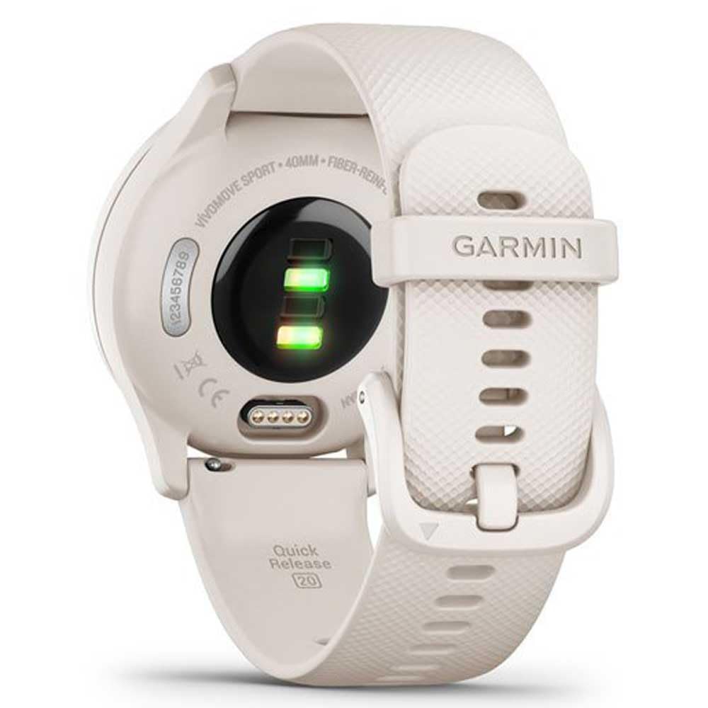 Garmin vivomove Sport, Reloj Inteligente híbrido, características de Salud y Bienestar, visualización táctil, Color Blanco