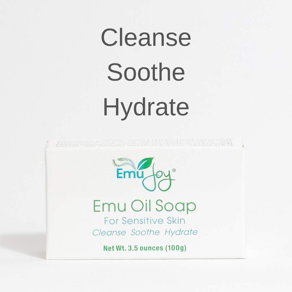Emu Joy Emu Jabón de aceite para piel sensible | Barra de jabón Emu hidratante para piel seca y propensa al acné Eczema Psoriasis Dermatitis