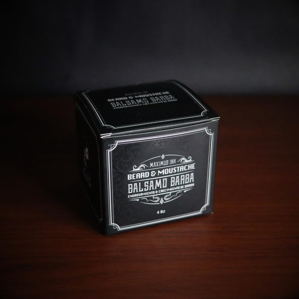 Maximus Inc -Tratamiento para Barba y Bigote – Bálsamo con 20% Bergamota - Estimula el crecimiento de Vello Facial, más densa saludable y atractiva - Cierra huecos - Es ideal para personas lampiñas o con barba - Tratamiento 1 Mes