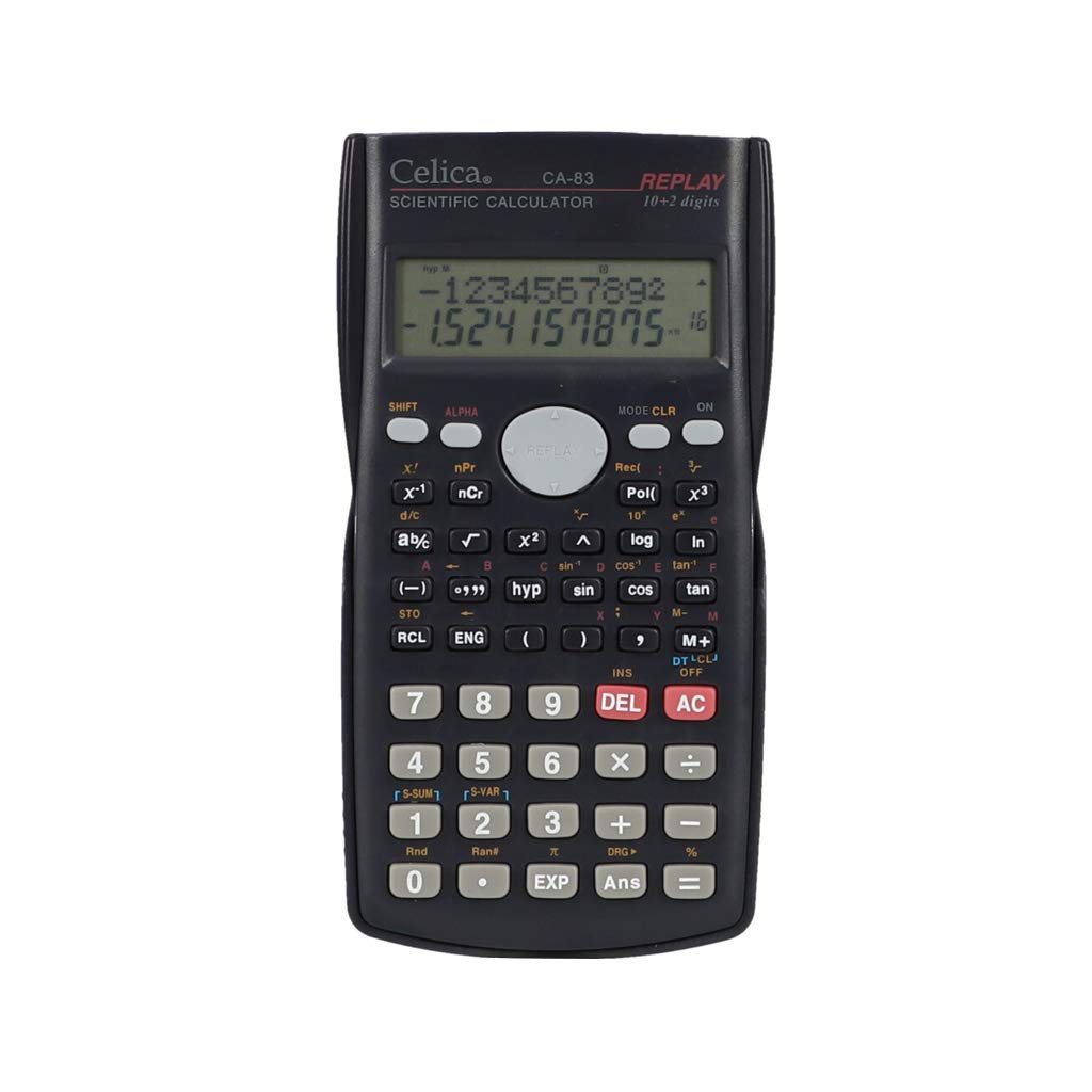 Calculadora Científica Celica Negro 240 Funciones 24 Niveles de Paréntesis Algebra Pre-Algebra 10+2 Dígitos