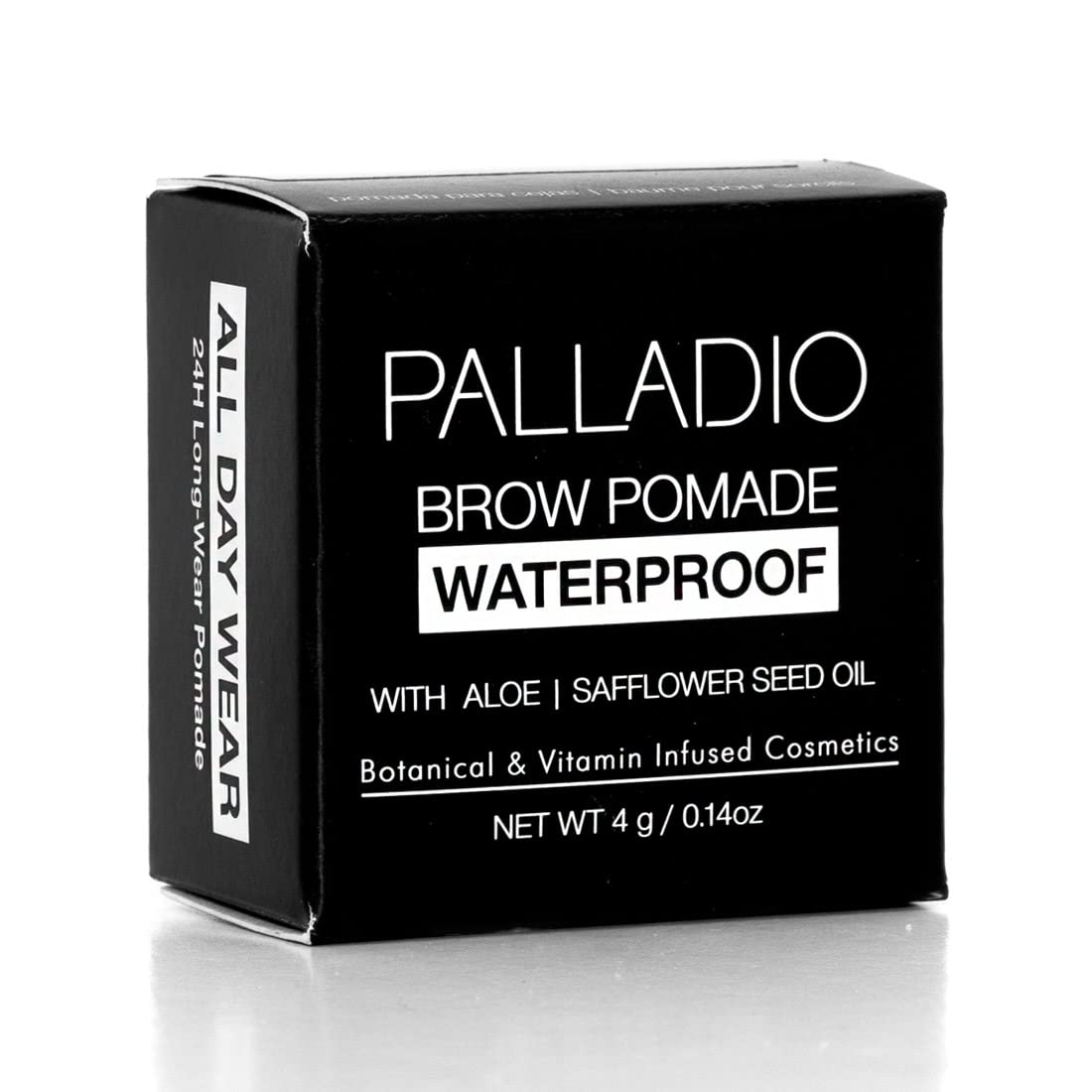 Palladio Pomada para Cejas Resistente al Agua, 24 Horas de Duración, Fórmula Resistente al Agua, a Prueba de Borrones y Sudor, Definido y Impecable, Dark Brown