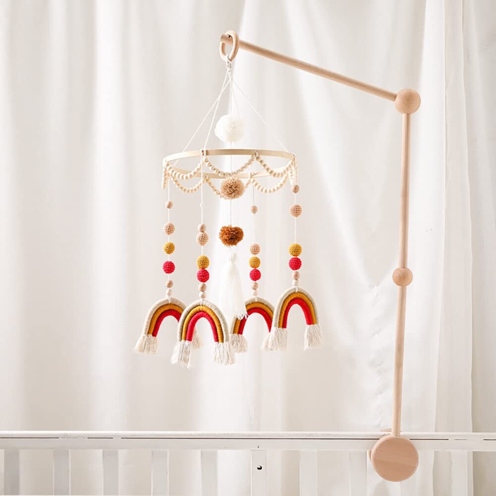 Lindo móvil para cuna con brazo móvil para cuna de bebé, soporte móvil para cuna de bebé, soporte móvil para cuna – Móvil neutro de género para decoración de guardería, accesorio móvil para cuna de bebé para decoración de guardería