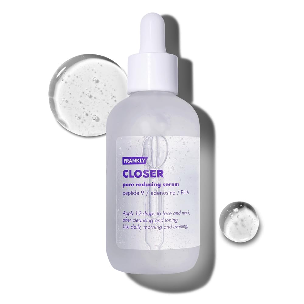 Suero Frankly Closer Mega Jumbo 3,38 fl.oz. Minimizador de poros, antienvejecimiento, elasticidad, hidratación, piel tersa | 9 péptidos, colágeno vegano, PHA | No comedogénico y dermatológicamente