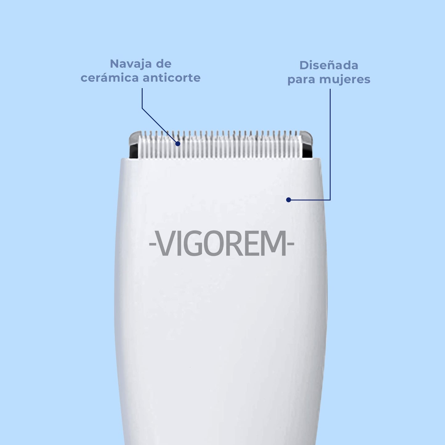 VIGOREM PRO MUJER Rasuradora Para Mujer Zonas Intimas Corporal Bikini Perfecto Impermeable IPX6 Maquina Afeitadora Base Recargable 2 Repuestos Incluidos Ergonómica Cuchilla Cerámica Anticorte
