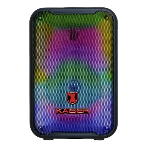Kaiser Bocina Bluetooth 8 de Pulgadas Recargable con micrófono, Potencia de 6200w Pmpo 10W RMS con tecnología KSR-Link con Funciones Luz Flame KSW-7007