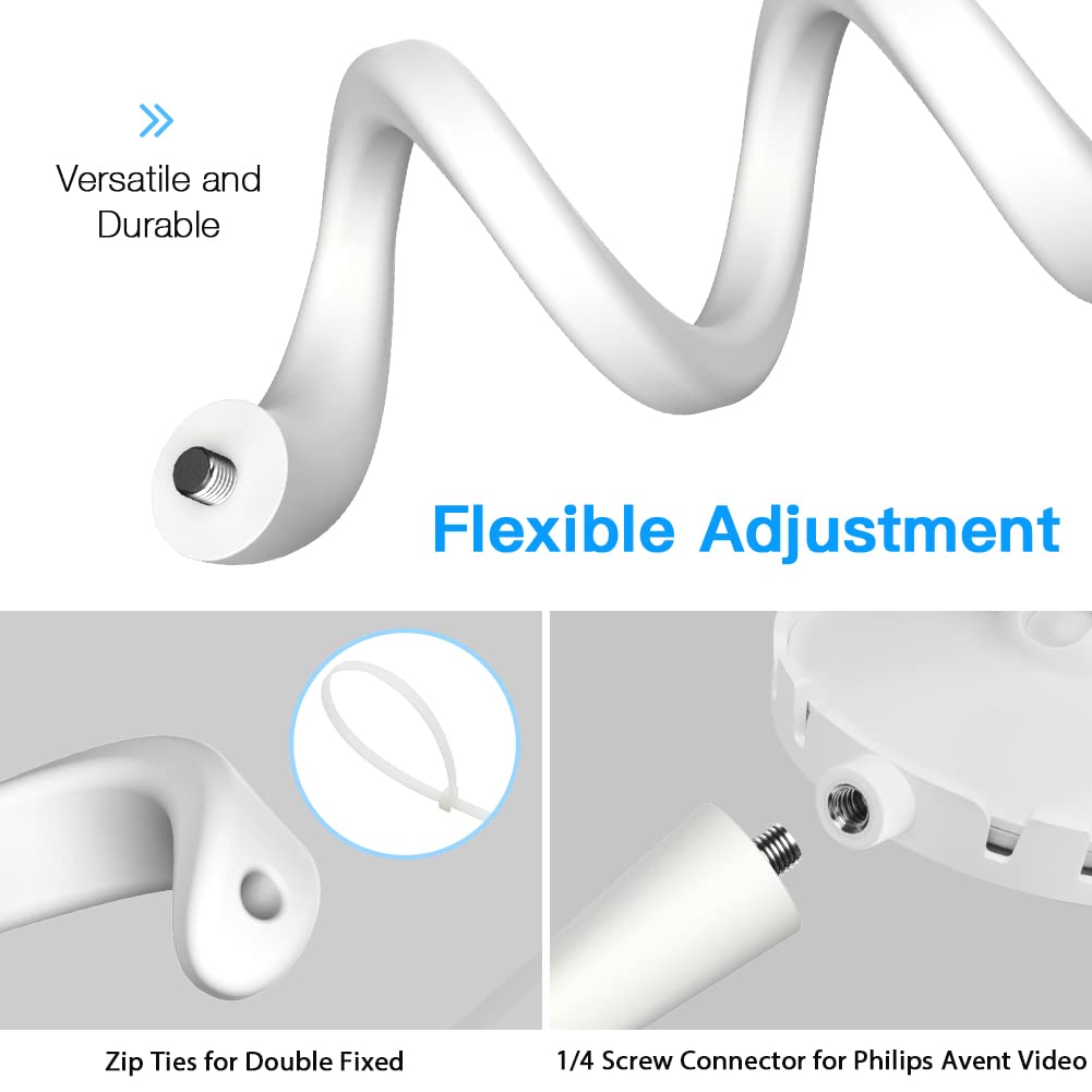 HOLACA - Monitor de bebé con montaje flexible para nannio Hero2 Hero3 Video Baby Monitor Philips Avent SCD843/37 - Kit de montaje versátil para monitor de bebé nannio