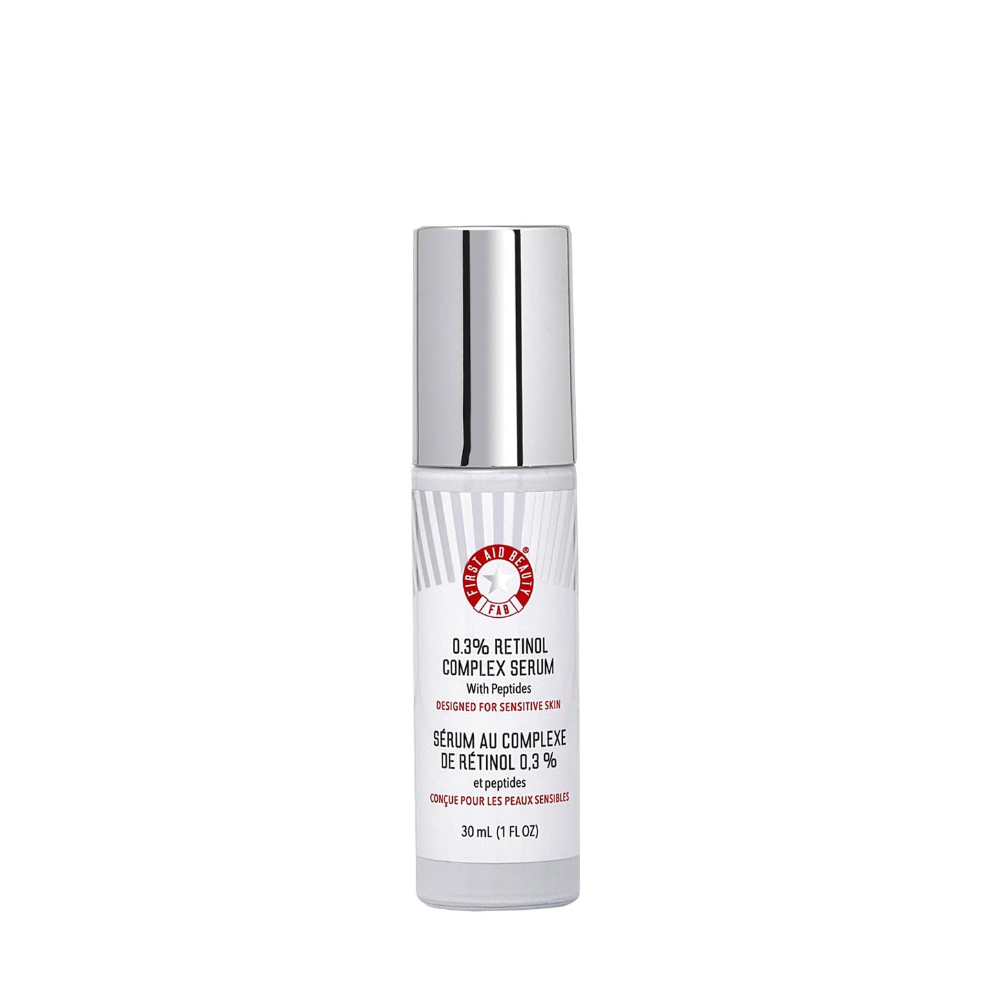 Suero complejo de retinol al 0,3% con péptidos, diseñado para pieles sensibles, ayuda a mejorar visiblemente las líneas y arrugas con menos irritación que el retinol tradicional, no