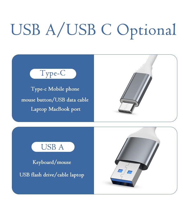 Hub USB 4 en 1, USB a USB 3.0 USB 2.0, 4 puertos USB divisor portátil, estación de acoplamiento USB compatible con computadora portátil, PC, teléfonos... (USB_C HUB2)
