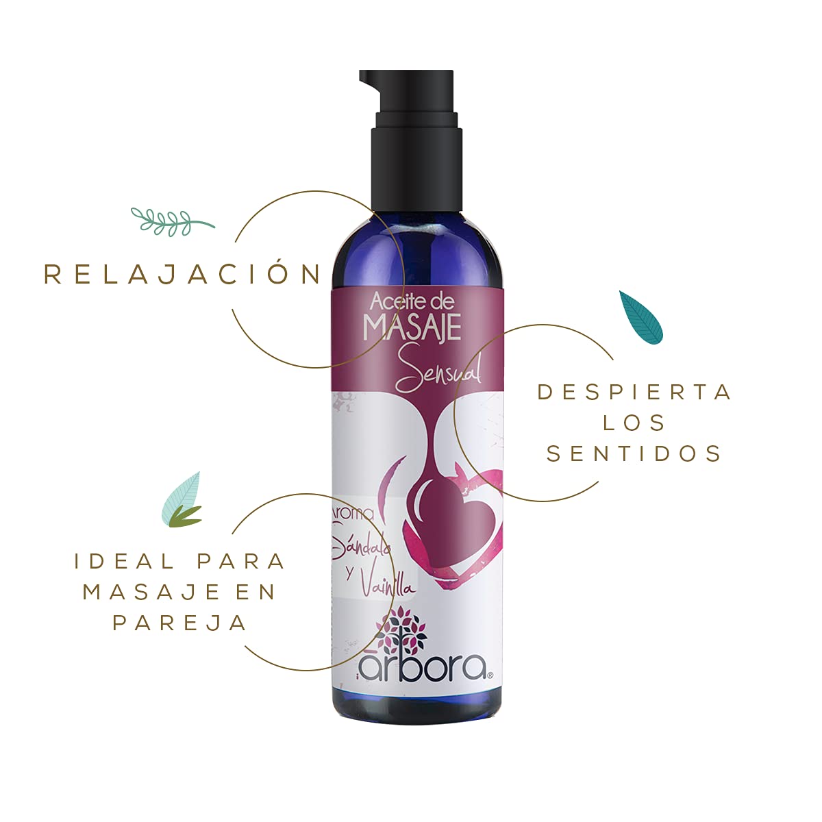Set de Aceites para Masaje Árbora Sándalo Cítrico Lavanda con Esenciales Puros para Aromaterapia