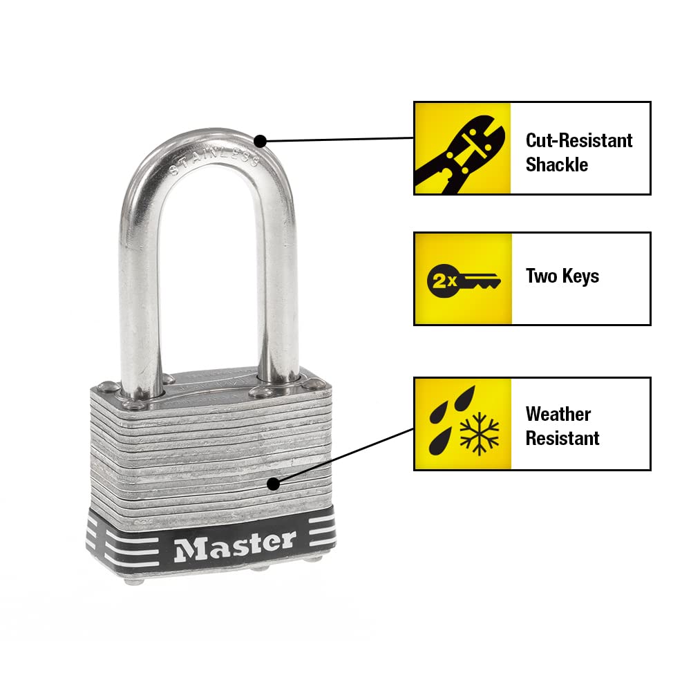 Candado de Acero Inoxidable Master Lock 1SSKADLF para Exteriores con Llave