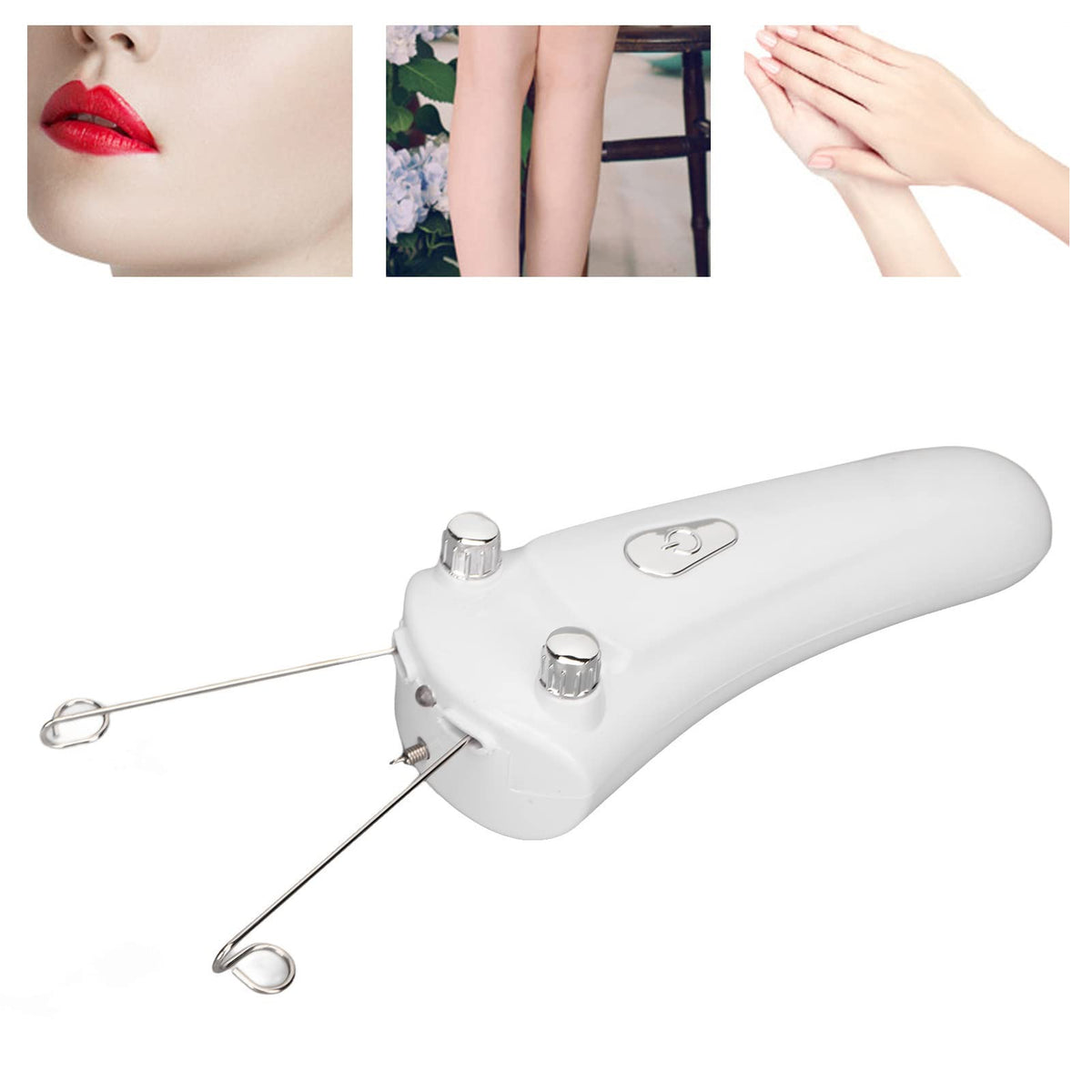 Depilación Facial con Rosca, Máquina de Enhebrar Eléctrica Inalámbrica con Carga USB con Luz LED, Depiladora de Mano de Algodón para la Cara de las Mujeres para el Brazo del Labio