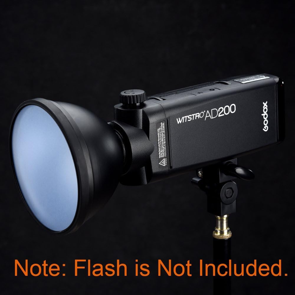 Godox AD-S2 Standard Reflector with Soft Diffuser and PERGEAR Cleaning Cloth for Godox AD200 AD180 AD360 AD360II Flashes