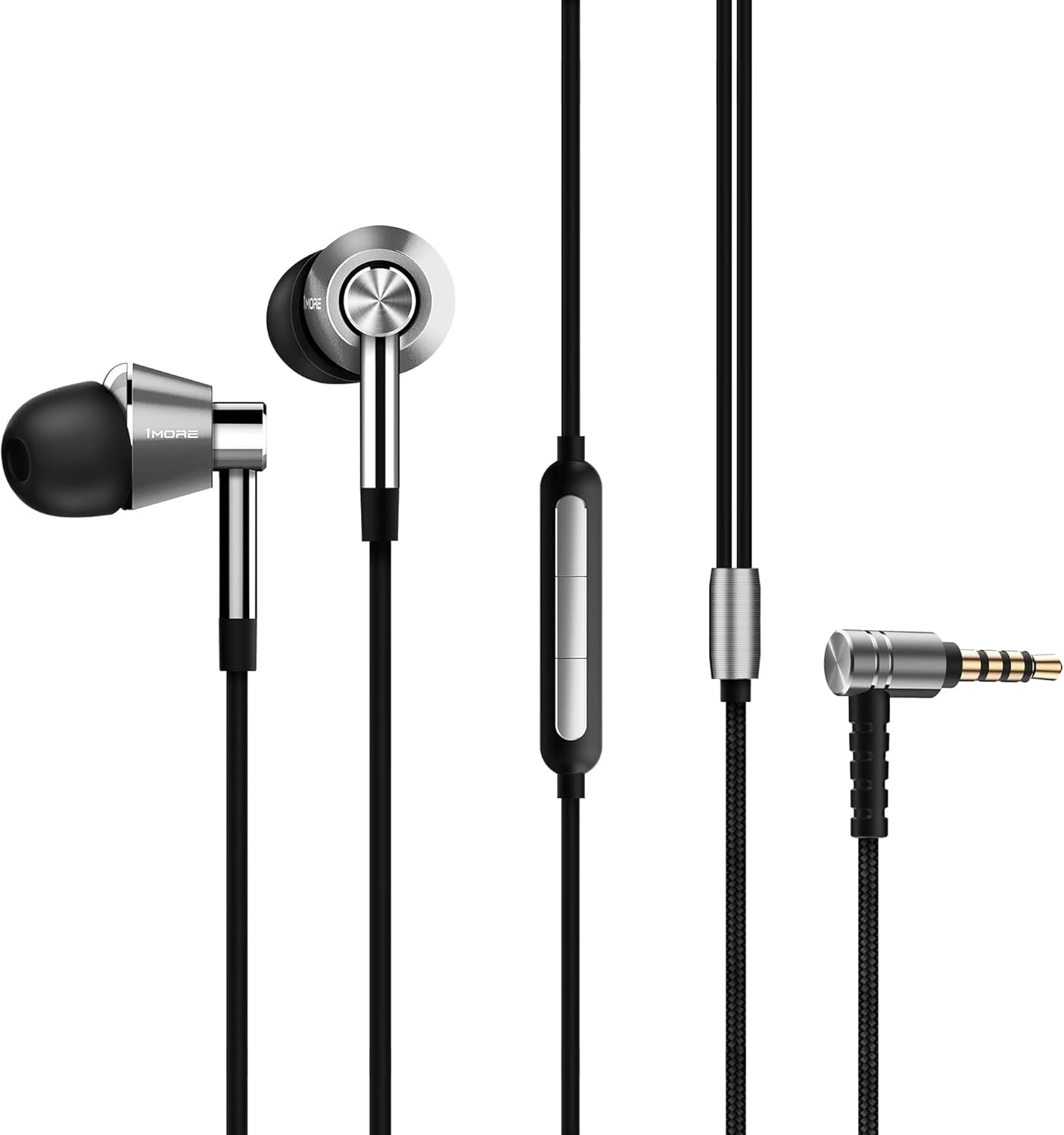 1MORE - Auriculares in-ear de alta resolución, Triple Conductor, Plateado, Triple Driver In-Ear