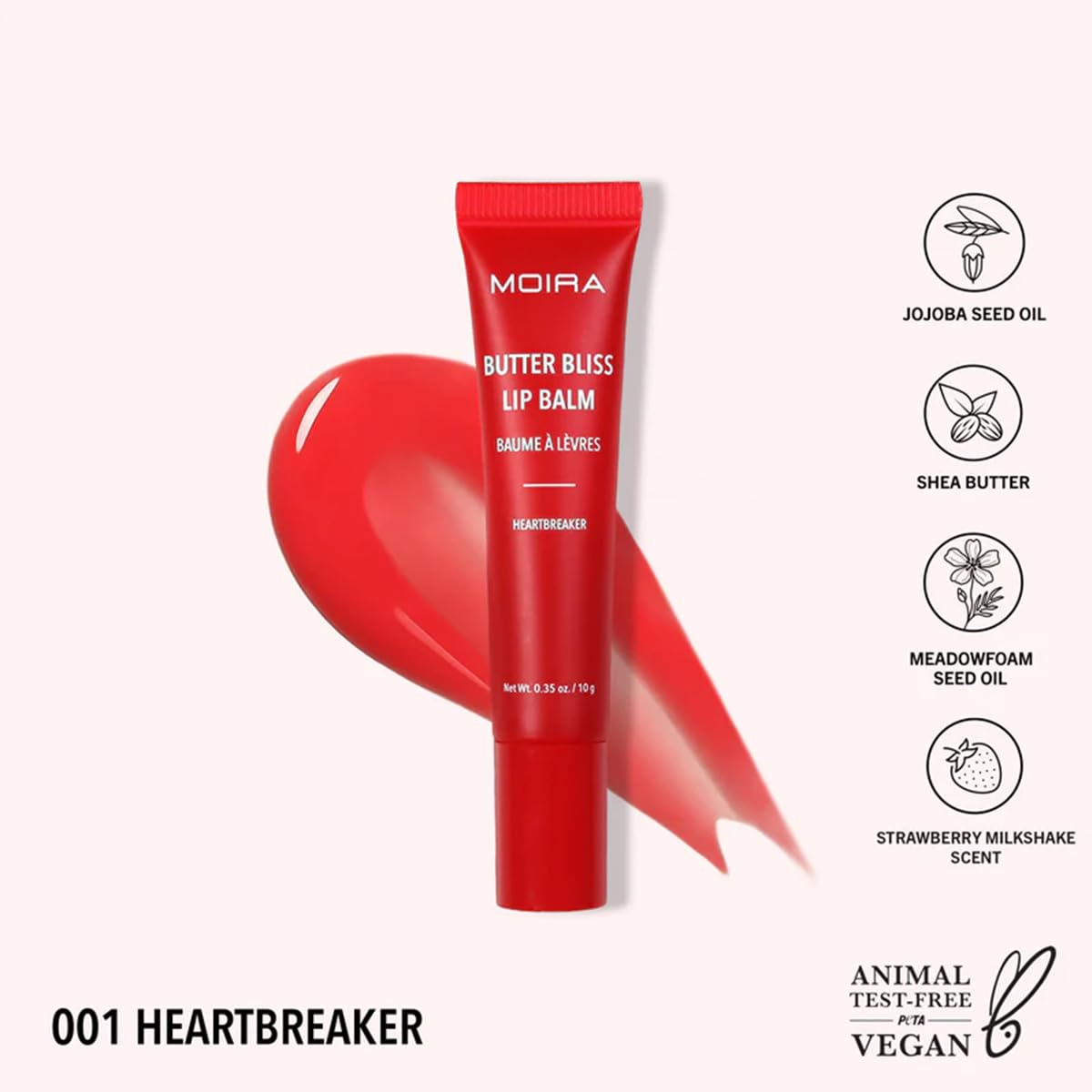 Bálsamo Labial Moira 001 Heartbreaker Butter Bliss