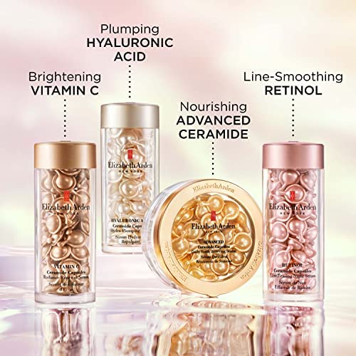 Elizabeth Arden Hyaluronic Acid Serum Ceramide Capsules, Perfect for Mothers Day Gifts, Hydra-Plumping Serum, Perfect for Mothers Day Gifts, 30 Count