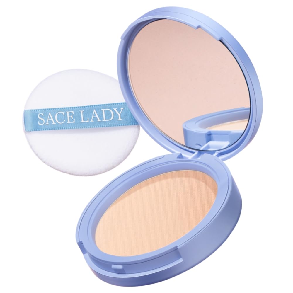 Base Polvo Compacto SACE LADY Control de Aceite Mate, Maquillaje Duradero Con Harina Impermeable, Adecuado Para Cosméticos Femeninos Sin Defectos (03, 0.35Oz)