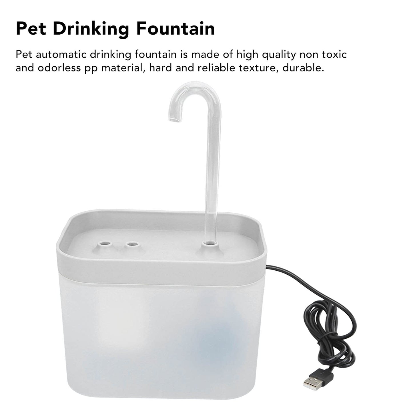 ciciglow Fuente de Agua para Gatos, 1.5 L, Flujo de Circulación Automático Silencioso, Impermeable, 11x13x15.5 Cm (Blanco Transparente)