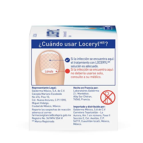 LOCERYL Laca Uñas Tratamiento Onicomicosis 2,5ml - Eficaz contra Hongos, Dermatofitos y Levaduras