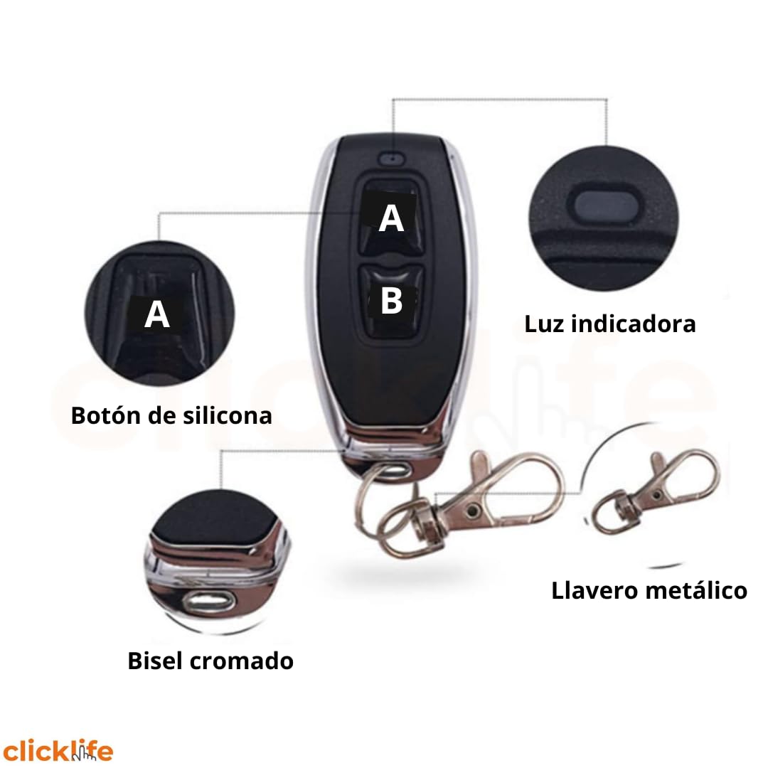 Clicklife - Sirena Alarma Vecinal 30W con 1 Control Remoto Sonido Potente de 100 m (229 dB) | Seguridad para Casa Negocio Escuela Fácil de Instalar Resistente al Clima con Frecuencia de 433 MHz