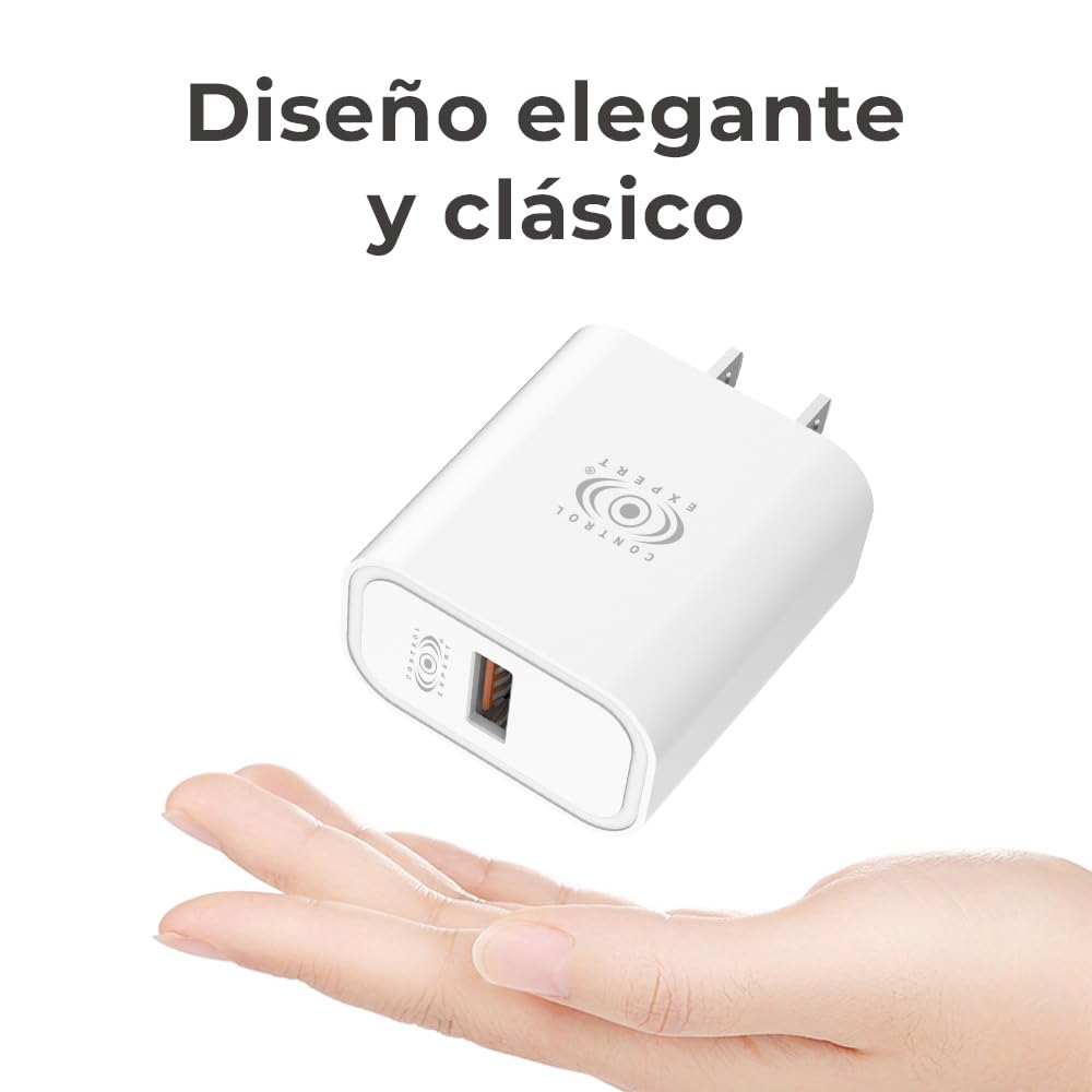 CONTROL EXPERT Cargador Universal USB Carga Rápida 5V 2.1A (Blanco)