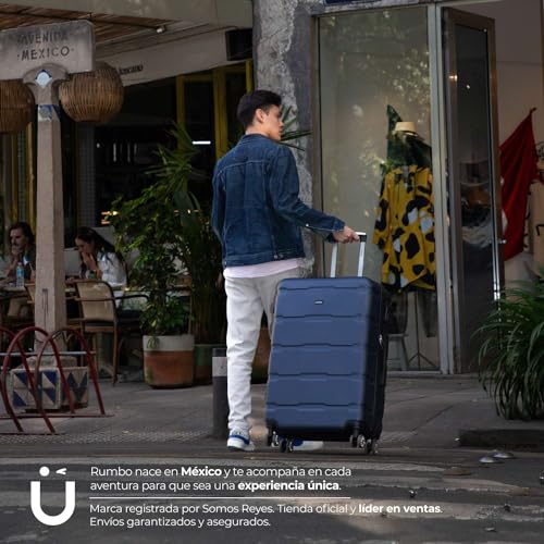 Maleta de Viaje RUMBO Azul Resistente con Asa Telescópica y Candado de Seguridad