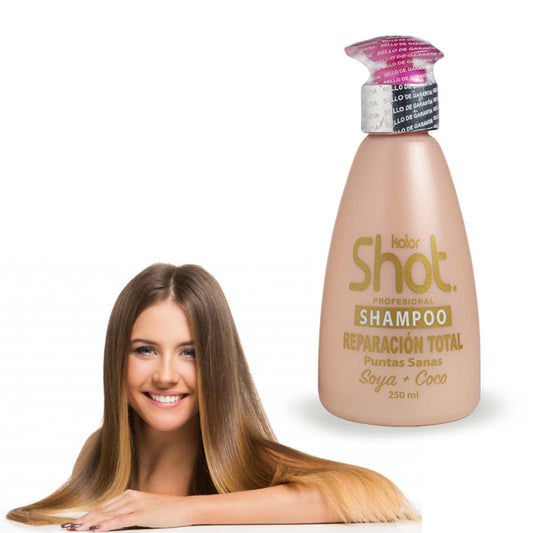 Shampoo Reparación Total Soya y Coco Hidratante para Cabello Dañado y Teñido