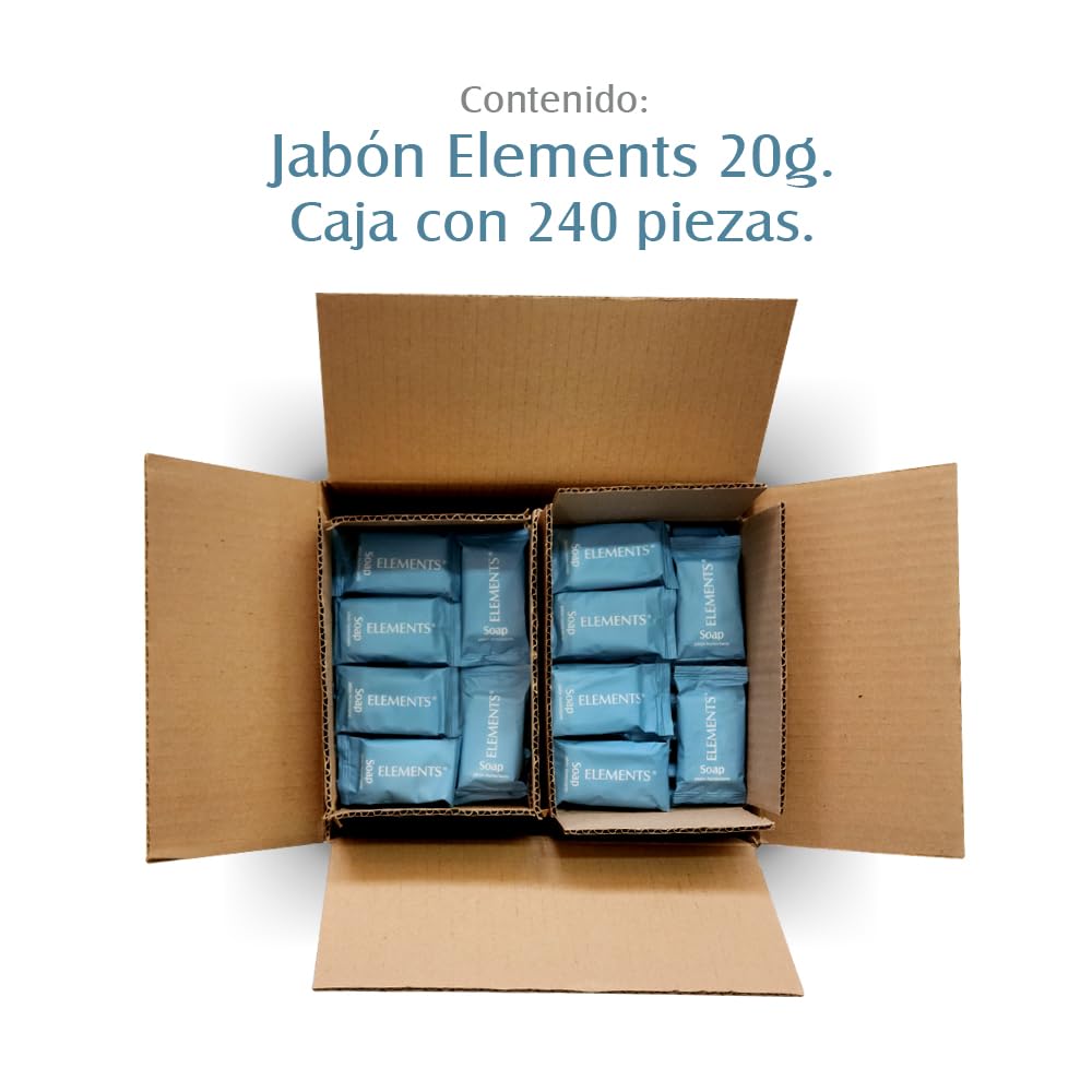 JYPESA Jabón Hotelero Elements Individual 20g Amenidades Hoteleras 120Pzas
