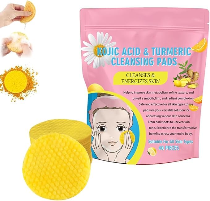 Toallas Desmaquillantes con Cúrcuma - Pads de Limpieza Facial Innovadores - Pack de 40/80/120 unidades - Esponjas Faciales Comprimidas - ¡Desmaquilla y Limpia Profundamente!