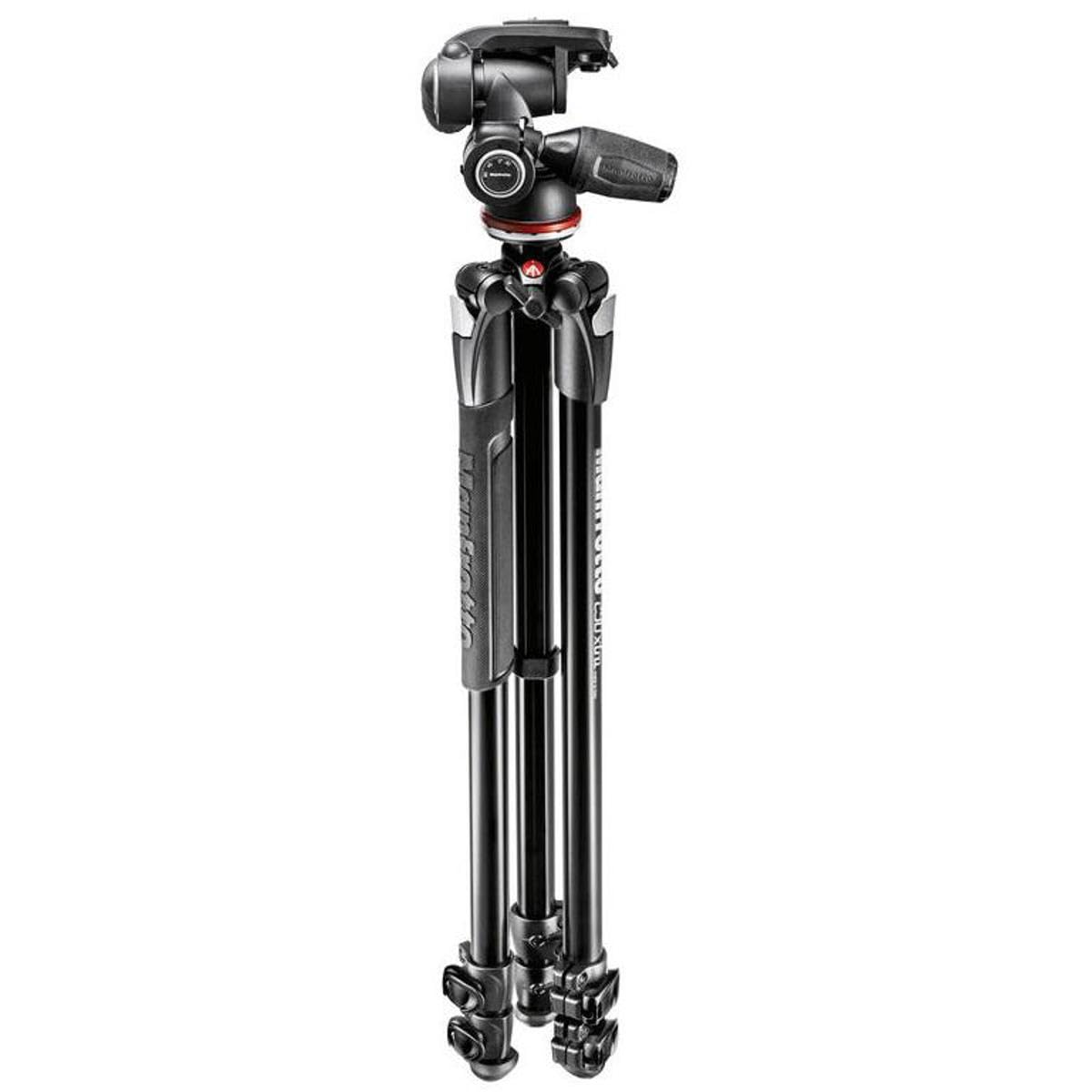 Manfrotto - Trípode de aluminio de 3 secciones de 290 Xtra con bandeja de 3 vías y cabeza inclinable 804