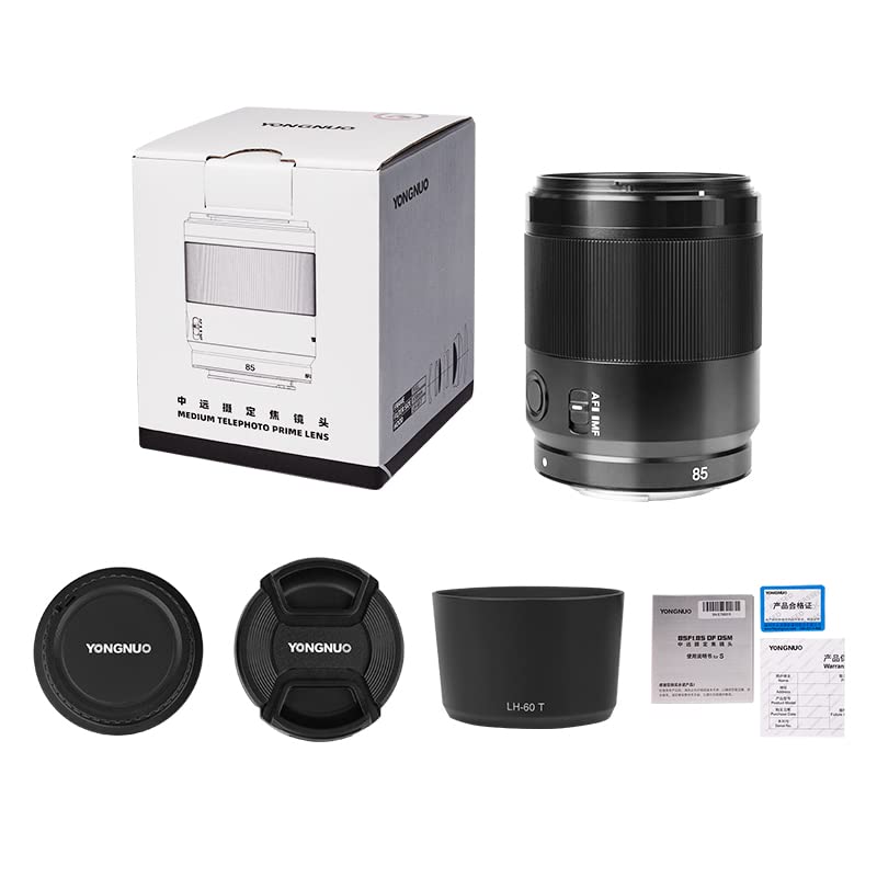 Lente Prime Marco Completo YONGNUO 85 mm Apertura Grande para Cámaras Sony E Mount sin Espejo Cuerpo Metálico