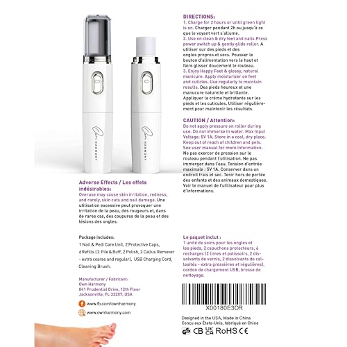 Electric Nail File System & Callus Remover (4 in 1) Best Pedi Tools to Polish Nails - Perfect Manicure & Pedicure Care Set - Professional Electronic Filer and Buffer - Salon Products Beauty Supplies