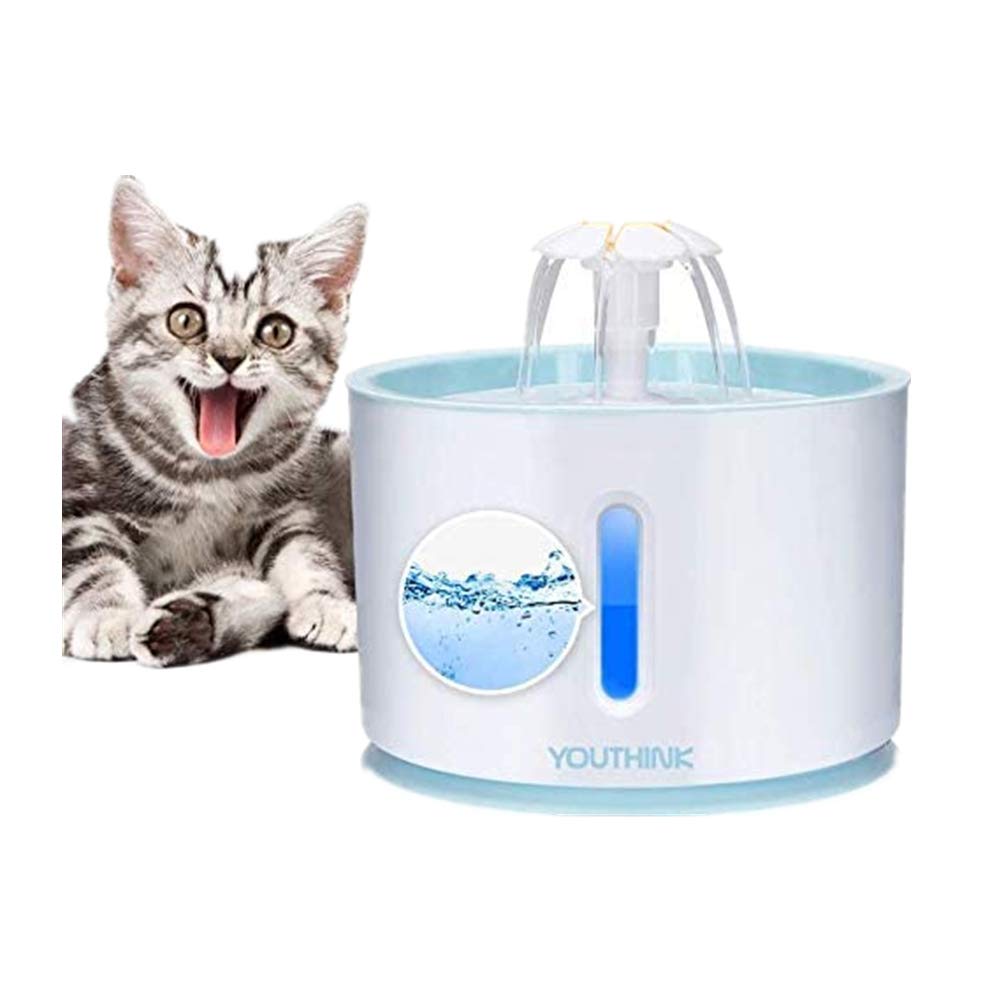 Fuente de Agua YOUTHINK Azul 2.4L Silenciosa para Mascotas