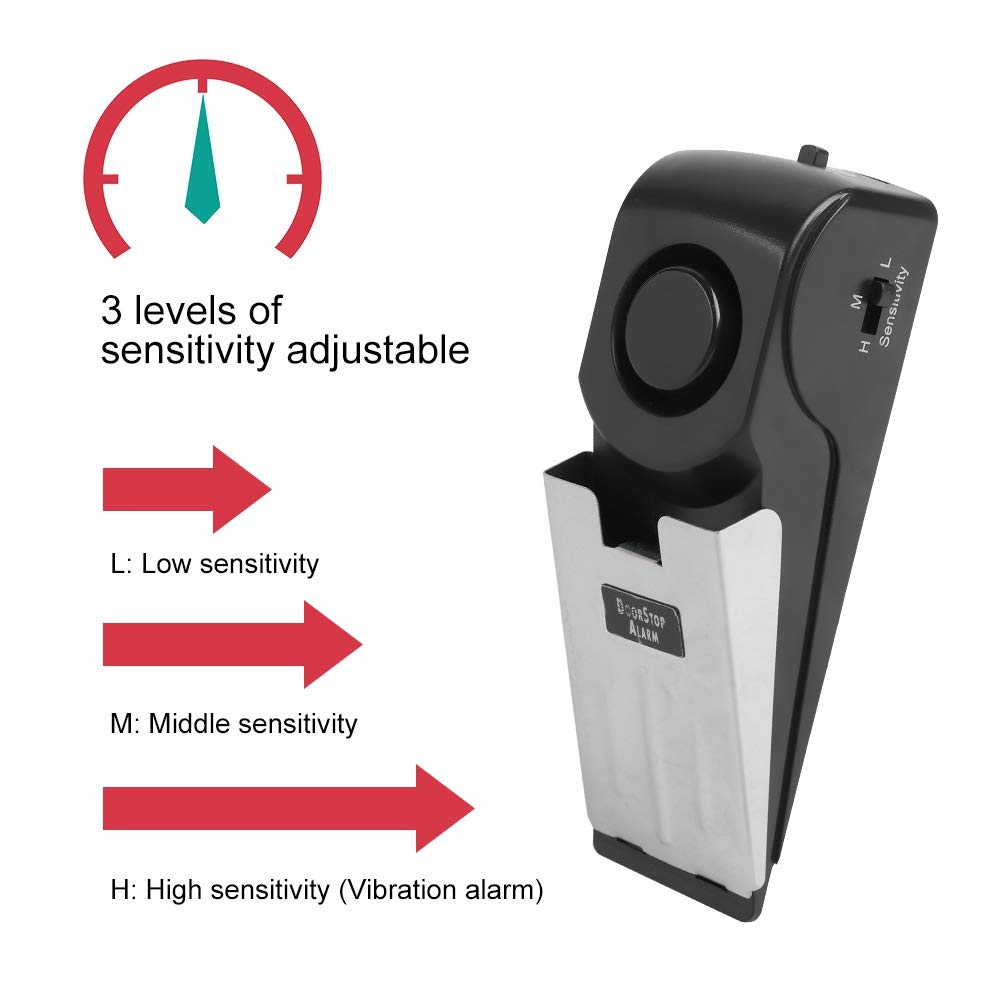 Alarma de Seguridad Wedge Alert Inalámbrica Antirrobo 120db para Casa y Oficina