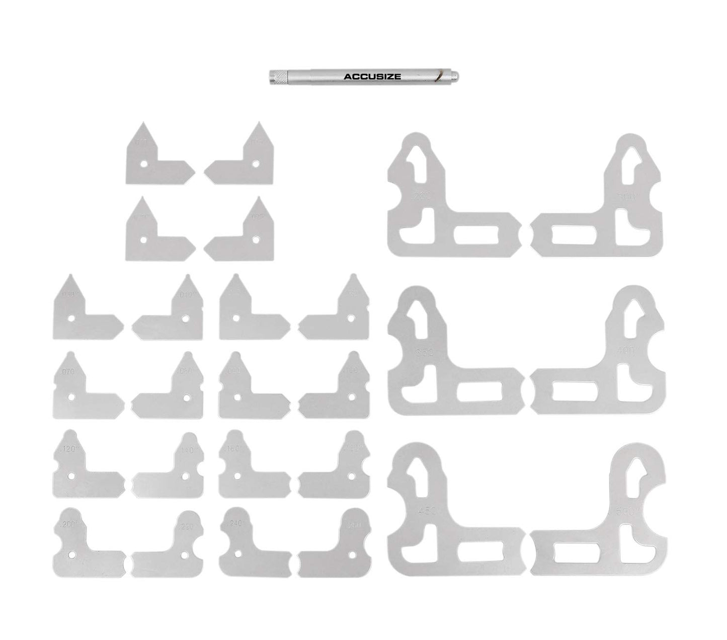 Accusize - 0.010" - 0.500" Juego de 26 Gages para Radios, #EG02-5025