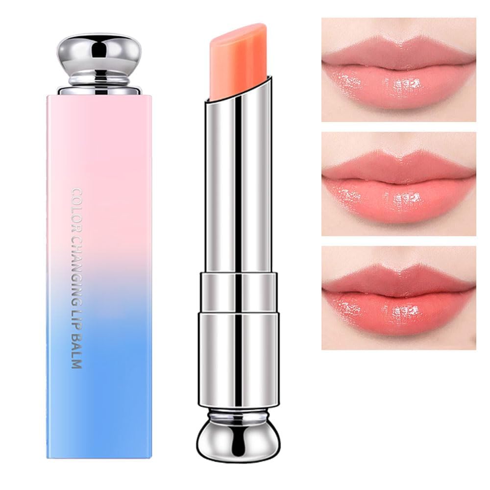 Bálsamo labial que cambia de color, Lápices Labiales mágico que cambia de color, Brillos Labiales teñido, labial hidratante impermeable de larga duración para mujeres (A)