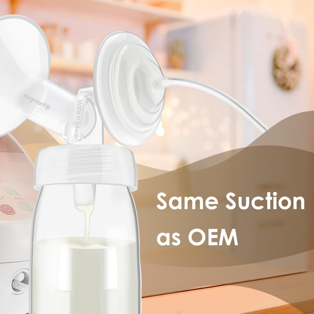 Maymom Piezas para Extractor Compatibles con Spectra S2, S1 y 9 Plus; Embudo de 19 mm con Válvulas, Tubos y Protector Antirretorno; No son piezas originales de Spectra