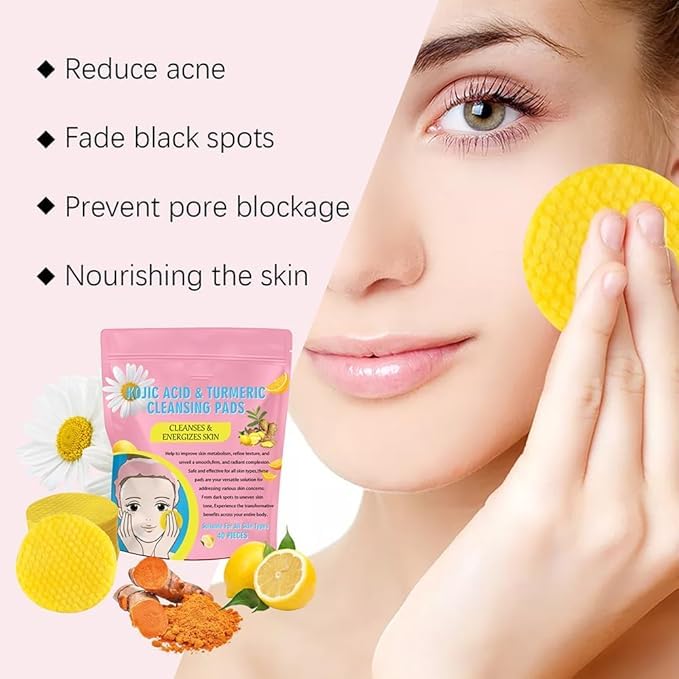 Toallas Desmaquillantes con Cúrcuma - Pads de Limpieza Facial Innovadores - Pack de 40/80/120 unidades - Esponjas Faciales Comprimidas - ¡Desmaquilla y Limpia Profundamente!