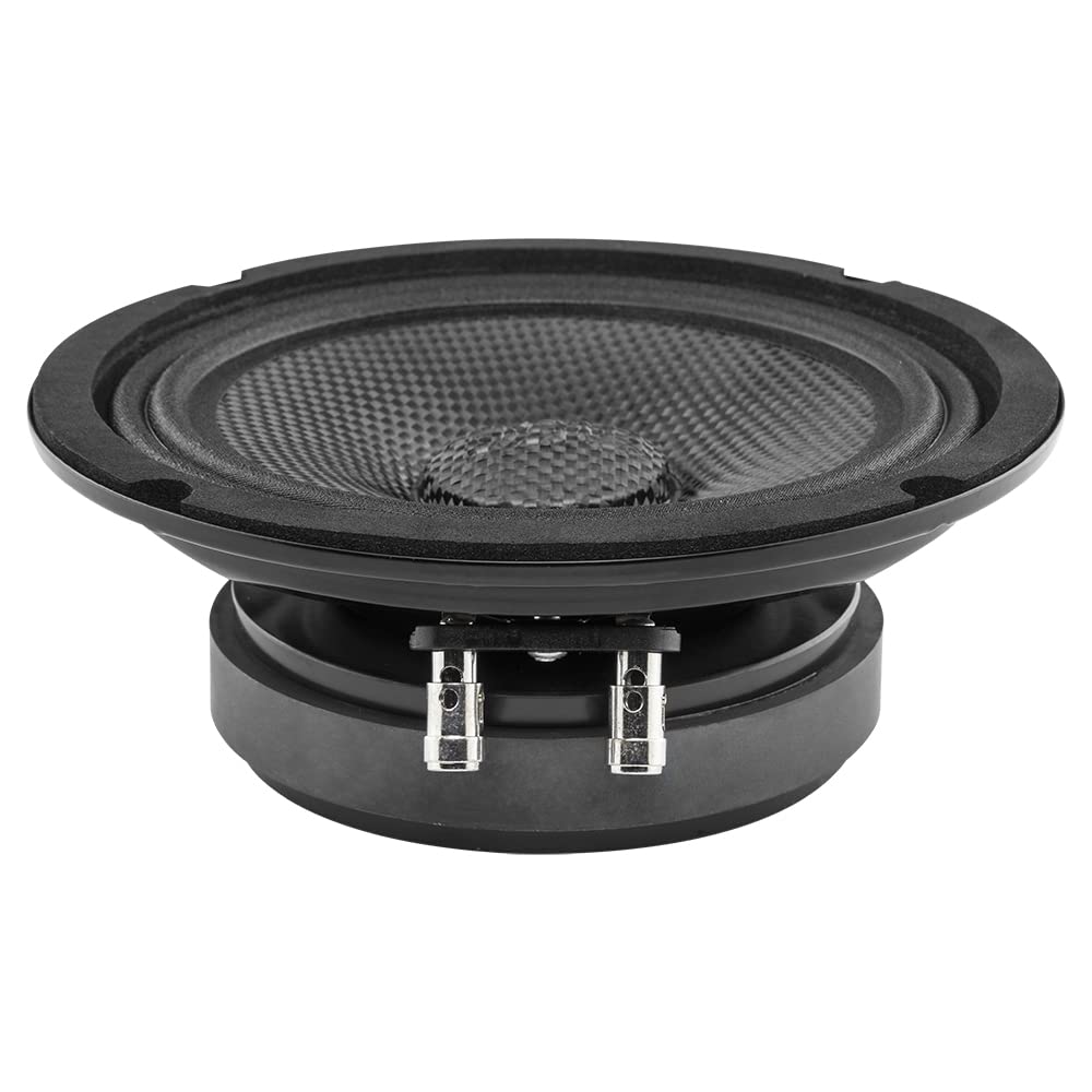 DS18 PRO-CF6.4SL - Altavoz delgado de 6.5 pulgadas de 500 vatios RMS de potencia máxima de 4 ohmios, cono de fibra de carbono, resistente al agua, altavoz medio bajo, gran altavoz para motocicletas y