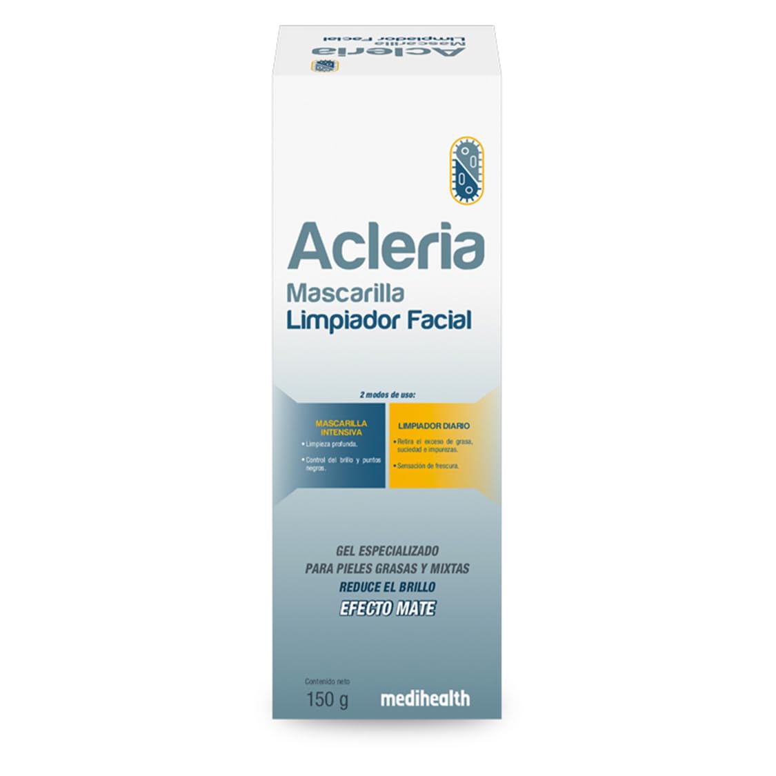 Acleria mascarilla limpiador facial x 150g | Mascarilla | gel especializado | pieles mixtas y grasas | reduce brillo |