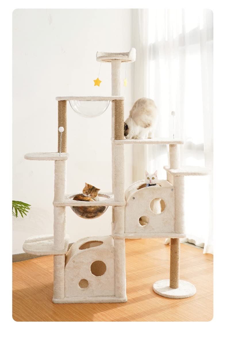 Rascador Árbol UNA MASCOTA Beige Diseño de Queso Varios Niveles para Gato